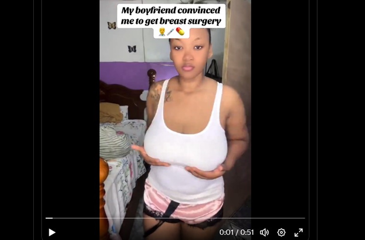 (Vidéo) Elle fait plaisir à son copain et rend ses seins plus petits ; la suite fait rire
