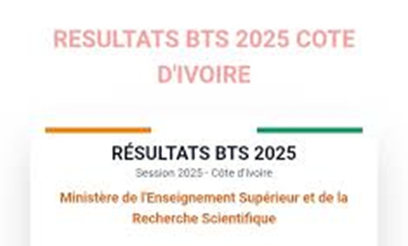 Côte d’Ivoire/Examen BTS 2025 : les résultats disponibles ; consulter-les ici