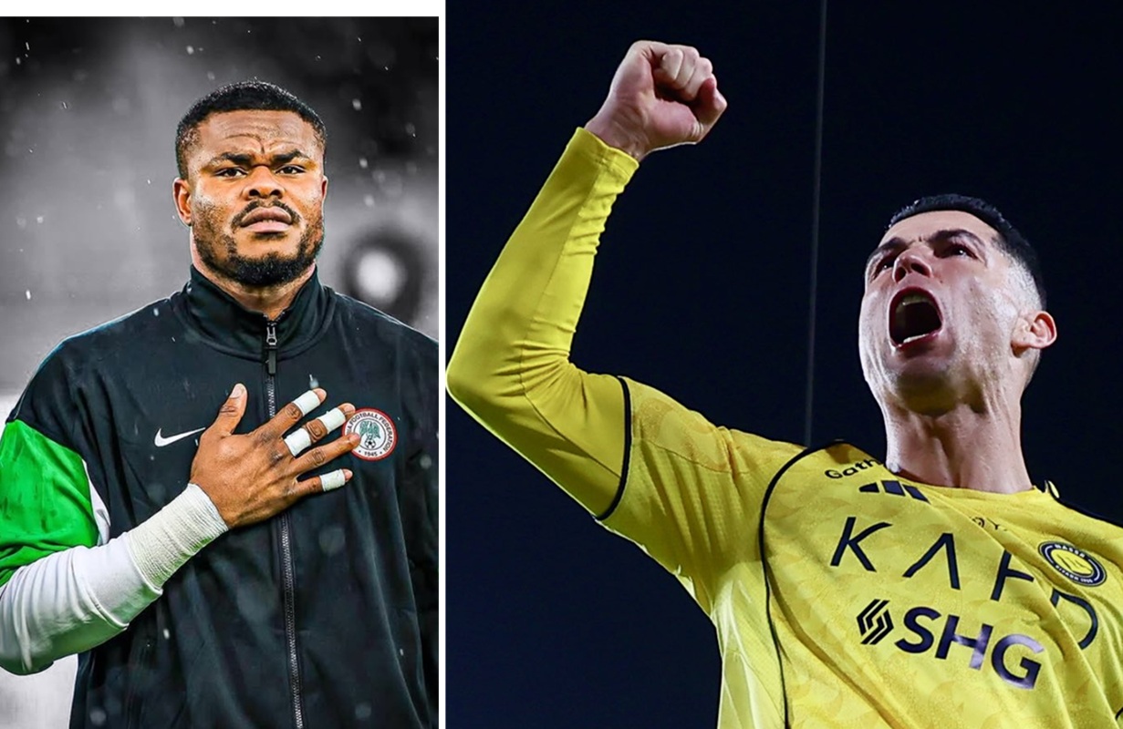 Cristiano Ronaldo et gardien du Nigeria Stanley Nwabali