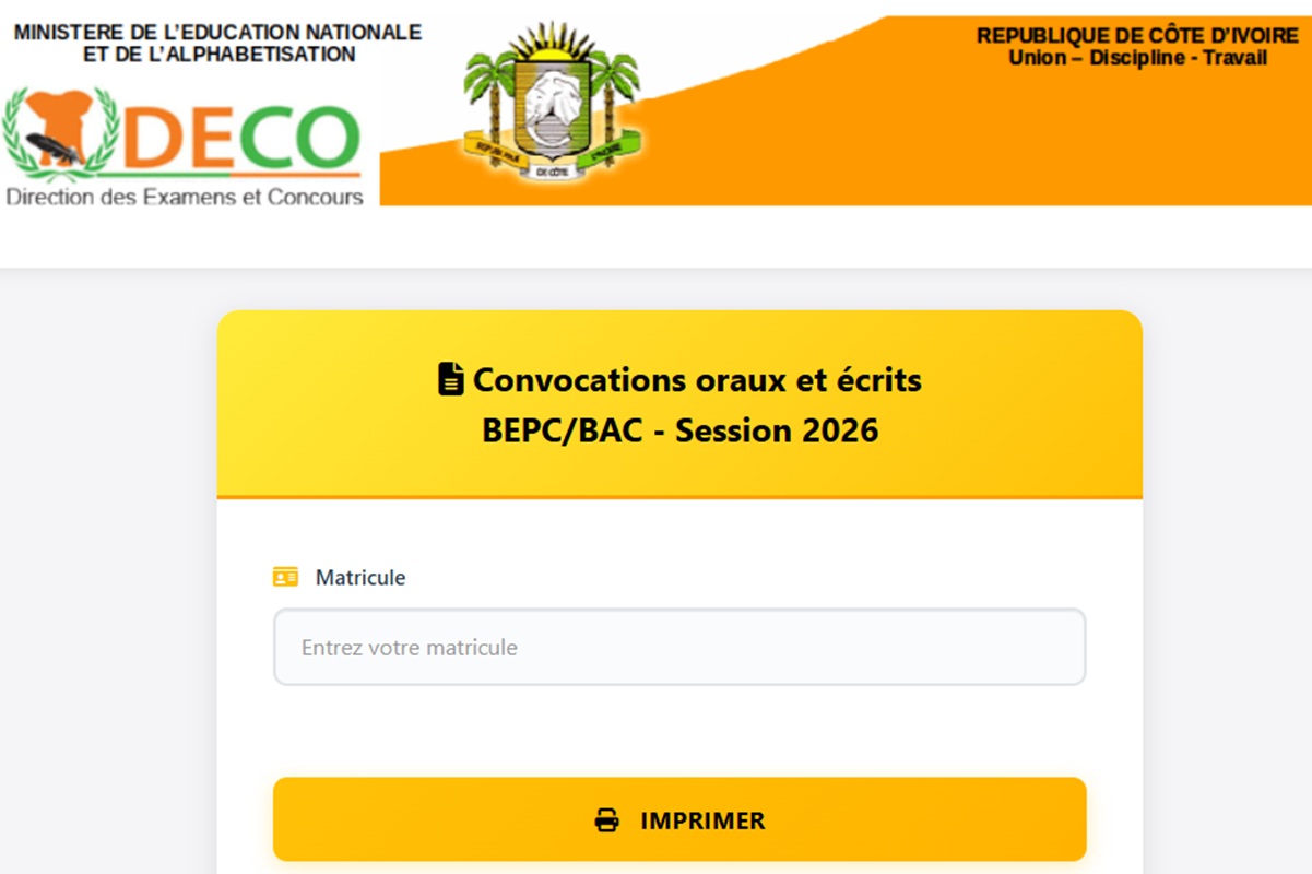 Côte d'Ivoire / BEPC 2026 : les convocations aux épreuves orales et écrites disponibles