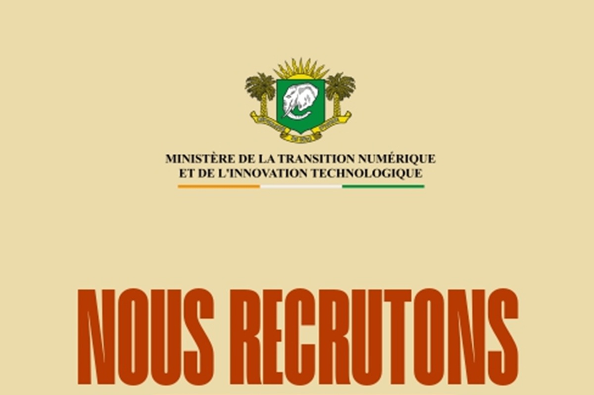 Côte d'Ivoire le Ministère de la Transition Numérique et de l'Innovation Technologique recrute pour ces postes (26 mai 2026)