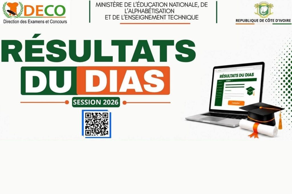 Côte d'Ivoire les résultats du DIAS 2026 disponibles ; voici le lien pour consulter