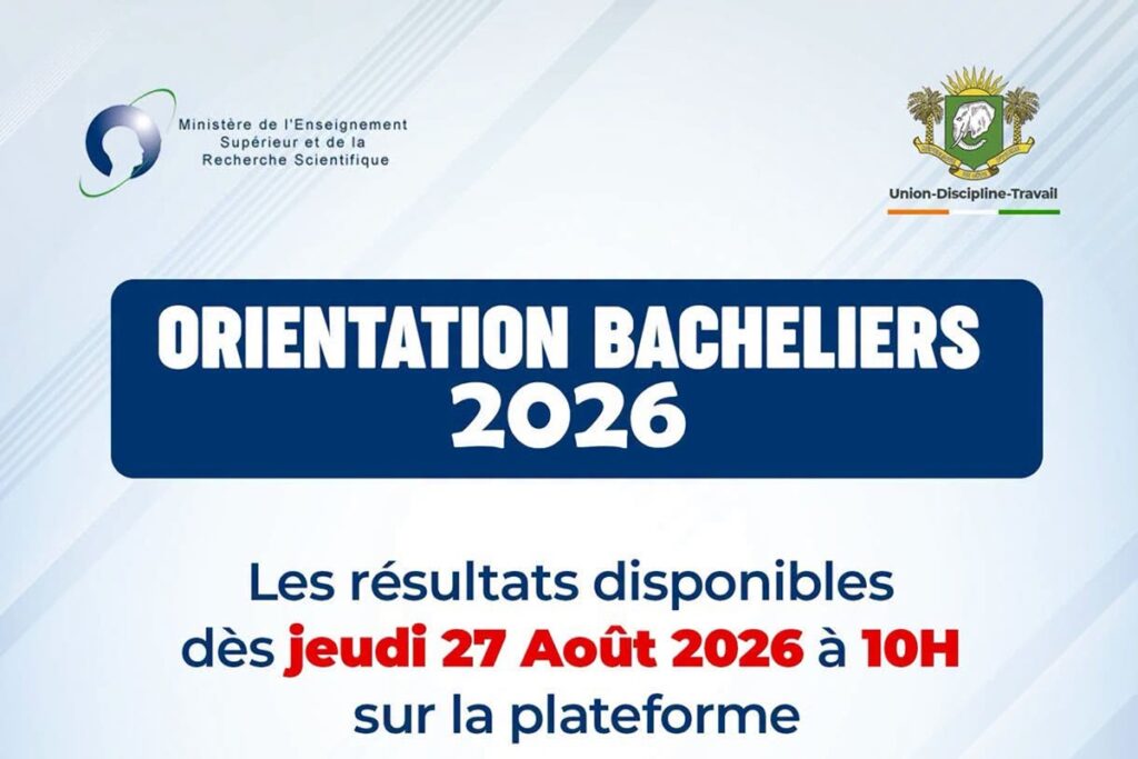 Côte d’Ivoire Orientation des bacheliers 2026 consultez les résultats ce jeudi 27 août