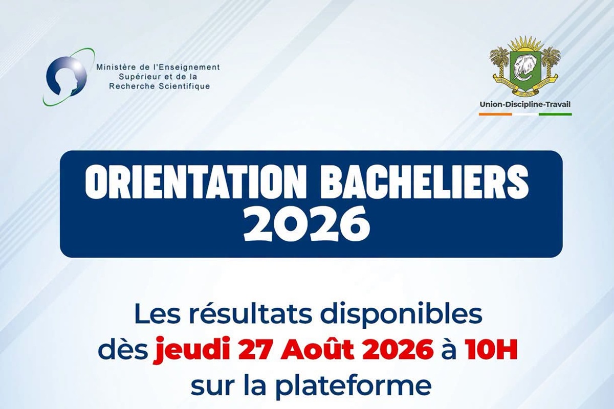 Côte d’Ivoire Orientation des bacheliers 2026 consultez les résultats ce jeudi 27 août