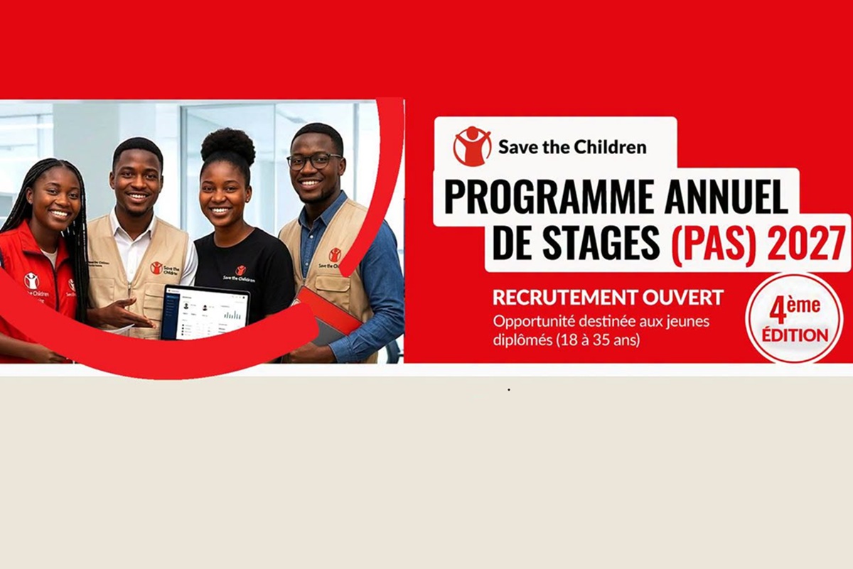 Candidatez au Programme annuel de stages de l’ONG Save The Children 02 septembre 2026